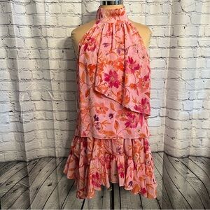 MISA NWT Women’s Pink/Orange Calissa Top and Matching Mini Skirt. Size M C-75